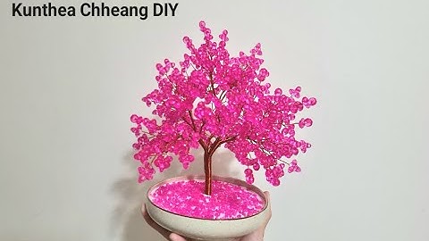 #tutorial Lovely Pink Wire Tree Oval Beads #diy
