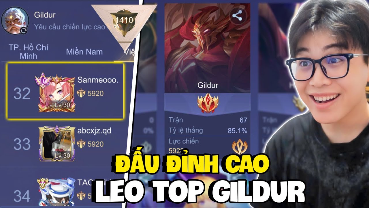 VUX THỬ THÁCH ĐẤU ĐỈNH CAO VỚI TẤT CẢ SKIN GILDUR LEO TOP 31 VIỆT NAM ĐẦY BẤT ỔN