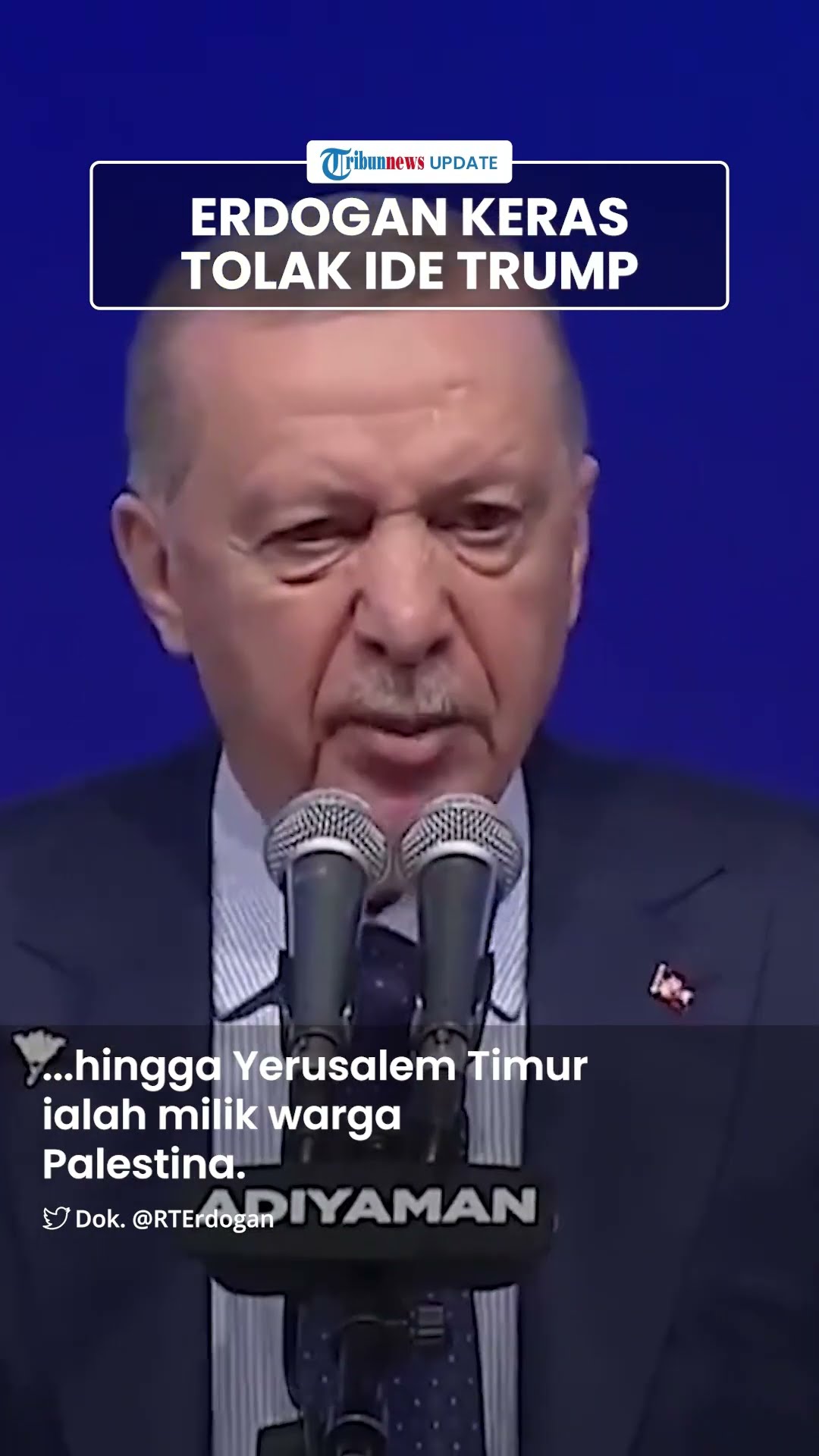 Kecam Ide Trump! Erdogan: Tak Ada yang Memiliki Kekuatan Mengusir Warga Palestina dari Jalur Gaza