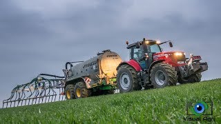 Massey 7724 Et Joskin À Lépandage Sous Les Nuages