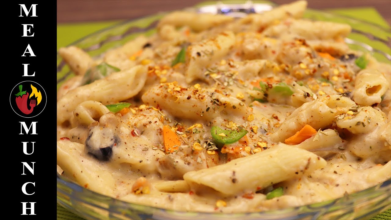 White Sauce Pasta Recipe | Creamy & Cheesy White Sauce Pasta | Meal Munch