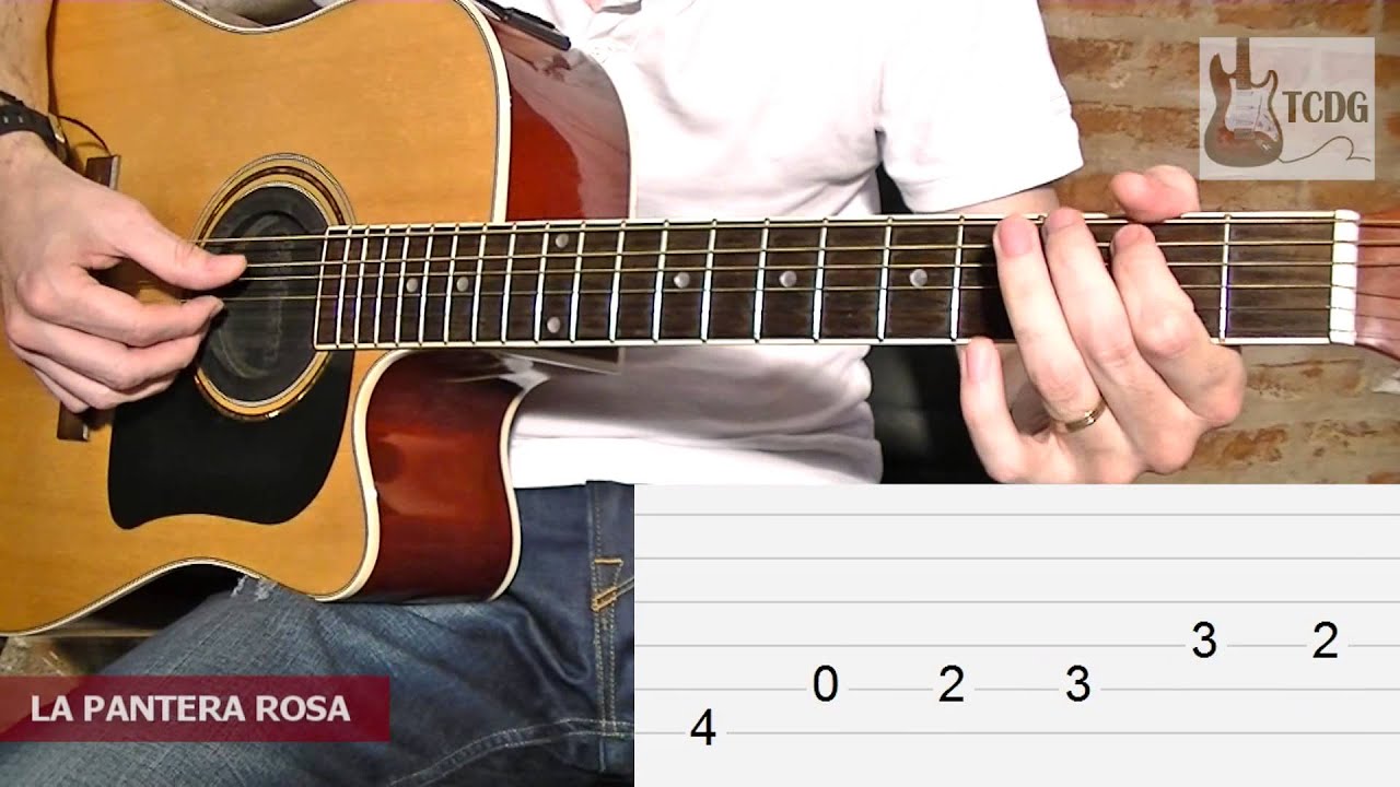 How to Play The Pink Panther on Acoustic Guitar / Very Easy Guitar Lesson /Tutorial TCDG