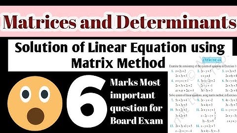 Solution of Linear Equation using Matrix Method | Exercise 4.6 |Class 12th | Chapter-4 Determinants