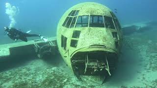 Diving the Lockheed C130 Hercules and tank, in Aqaba, Jordan @agscuba