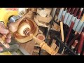 wood turning art with firewoods