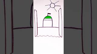 Beautiful Masjid Drawing With Sunrise 🕌☀️ #shorts