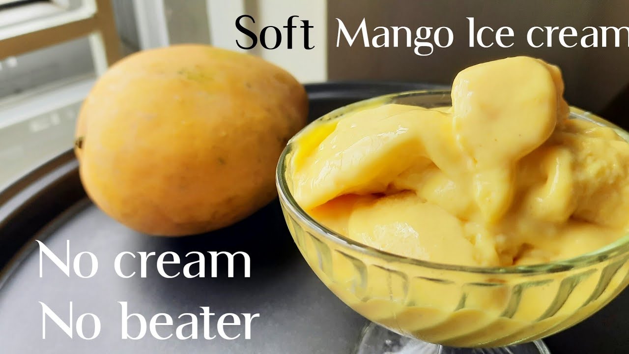 మాంగో ఐస్ క్రీం బీటర్, క్రీమ్ లేకుండా పర్ఫెక్ట్ గా//Mango ice cream in