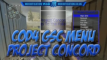 COD4 | TU4 | Project Concord GSC Mod Menu (+R2R Menu) | +Download
