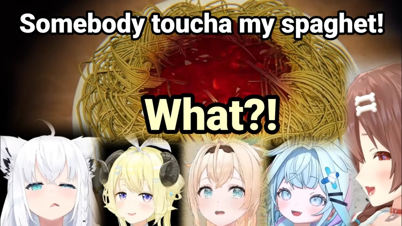 Hololive girls first time hearing *Somebody toucha my spaghet*