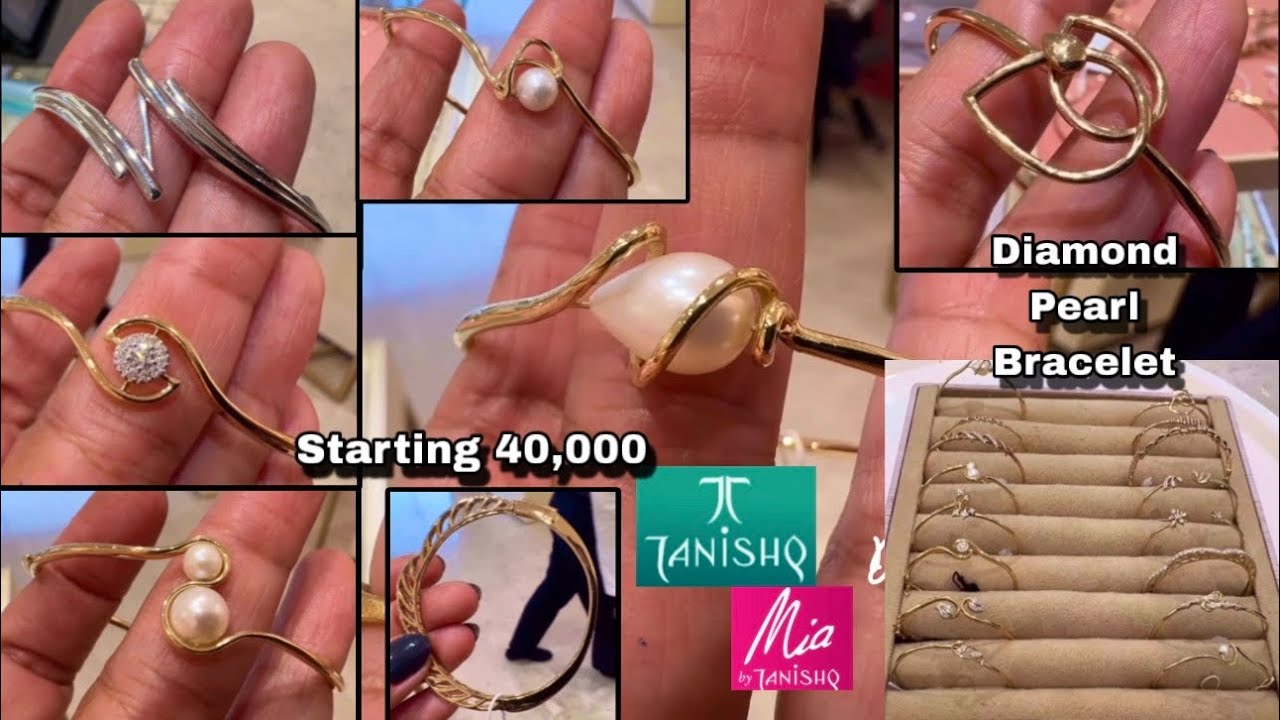 Very Light weight Diamond Bracelet Designs/Pearl Bracelet/Mia By Tanishq/Gold Bracelet Designs/Deeya