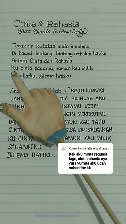 CINTA DAN RAHASIA ||Yura Yunita Ft. Glenn Fredly (Lirik lagu 🎶 )