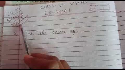 Q2 full Ex 34A ch-34 mean and Median class VI ICSE BOARD maths by love with mathematics