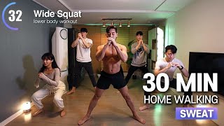 [EN] 30분 걷기 홈트 (땀범벅💦!!) | 30min FAT-BURNING HOME WALKING (SWEAT💦!!) // Lower Body Focused