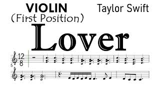 Lover Taylor Swift Violin First Position Sheet Backing Track Partitura