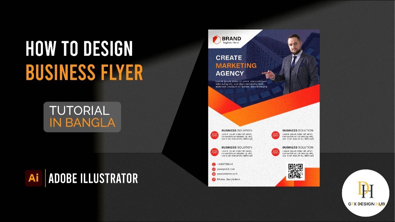 Flyer design in illustrator Bangla Tutorial