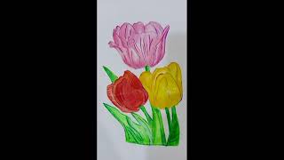 How To Draw Flower With Pencil Colour Flower Kaise Draw Kare 