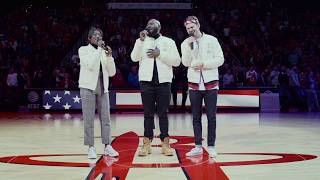 National Anthem At Rockets Vs Nets Game david Michael Wyatt Luke Whitney And Susan Carol