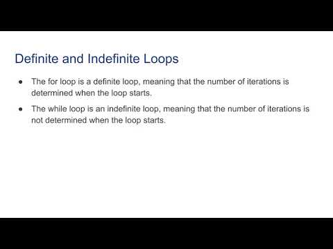 Video: Perbedaan Antara Loop Definite Dan Indefinite Loop