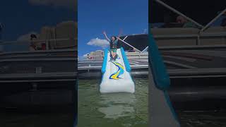 Kowabunga! First Ride on the Pontoon Slide 🌊