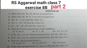 RS Aggarwal math class 7 exercise 8B solutions ।। Class 7 exercise 8B RS Aggarwal math