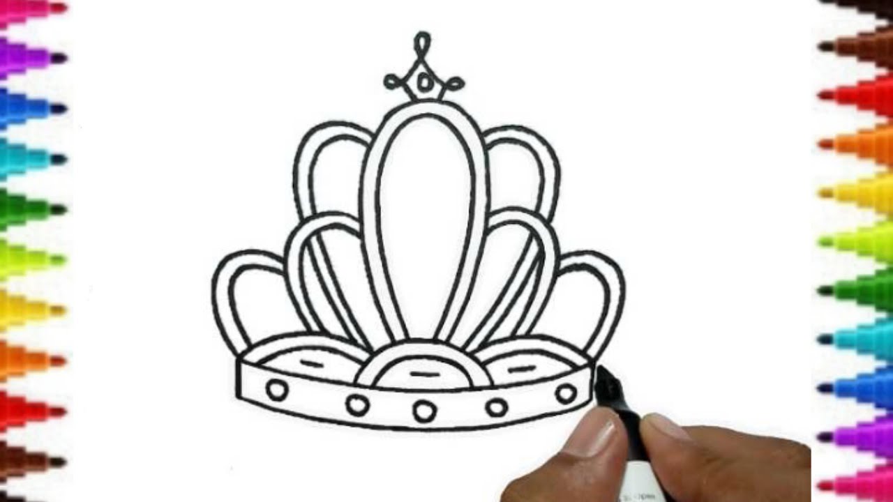 Easy princess crown drawing ll how to draw a crown step by step ll ...