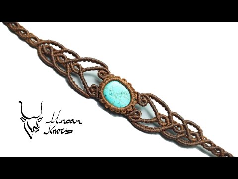 Macrame bracelet with stone fairy style  tutorial Easy diy idea | Minoan Knots