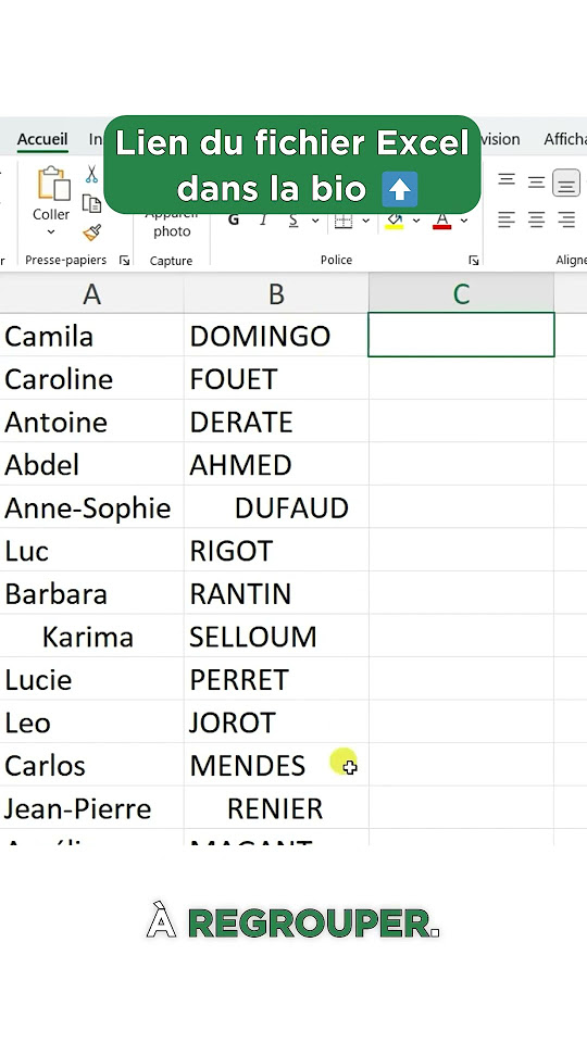 EXCEL Regrouper le contenu de plusieurs cellules dans une seule (1/2) YouTube