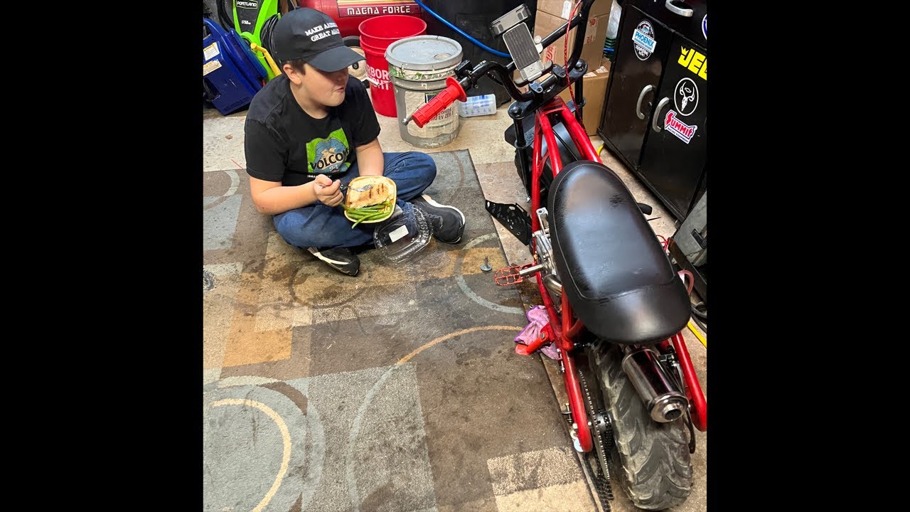 Dinner in mini bikes- what more could a man ask for? ￼
