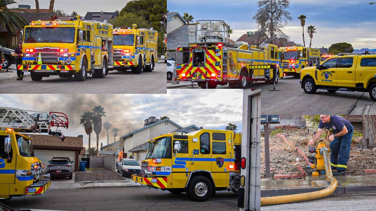 *BACKYARD FIRE* Clark County Fire NV Working Residential Fire On-Scene/Response