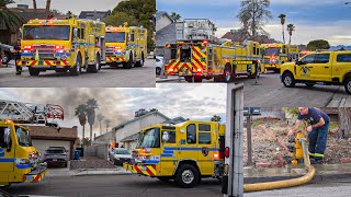 *BACKYARD FIRE* Clark County Fire NV Working Residential Fire On-Scene/Response