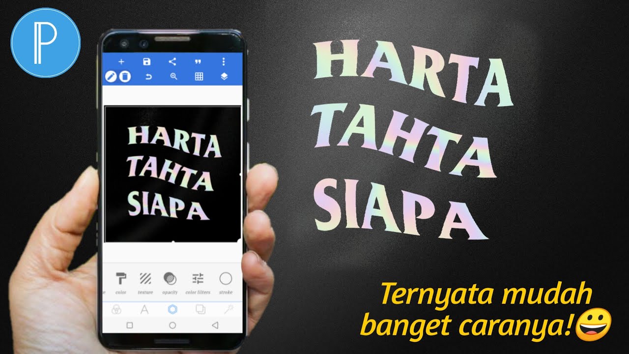Cara Buat Tulisan Harta Tahta Pixellab Youtube