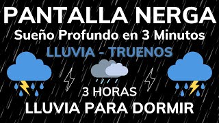 Lluvia y Truenos Para Dormir  PANTALLA NEGRA 24 HORAS  Buenas noches, concéntrate en el trabajo