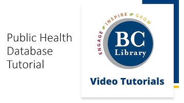 Public Health Database Tutorial
