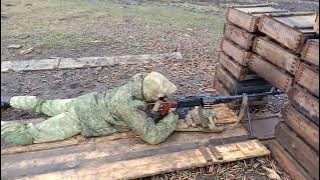 PKM machine gun firing at 700 meters