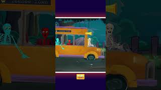 Wheels On The Bus Part 5 #nurseryrhymes #shortsfeed #teeheetown #skeletons #kidssongs