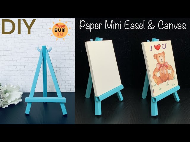 DIY PAPER GIFT IDEAS I HOW TO MAKE MINI EASEL & CANVAS WITH PAPER I  TEACHERS DAY GIFT IDEAS 