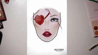 St. Valentine's Facechart / Make up on paper / Фейсчарт