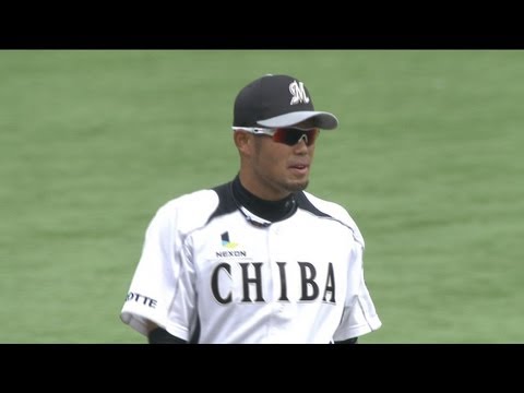 守っても今江！高めのライナーをジャンピングキャッチ 2013.06.01 M-G