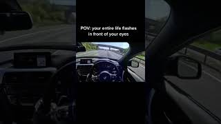 Passenger gets Audi rs6 autobahn car crash  flashbacks in the 340i shadow edition  #shorts screenshot 2