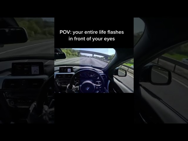 Passenger gets Audi rs6 autobahn car crash  flashbacks in the 340i shadow edition  #shorts class=