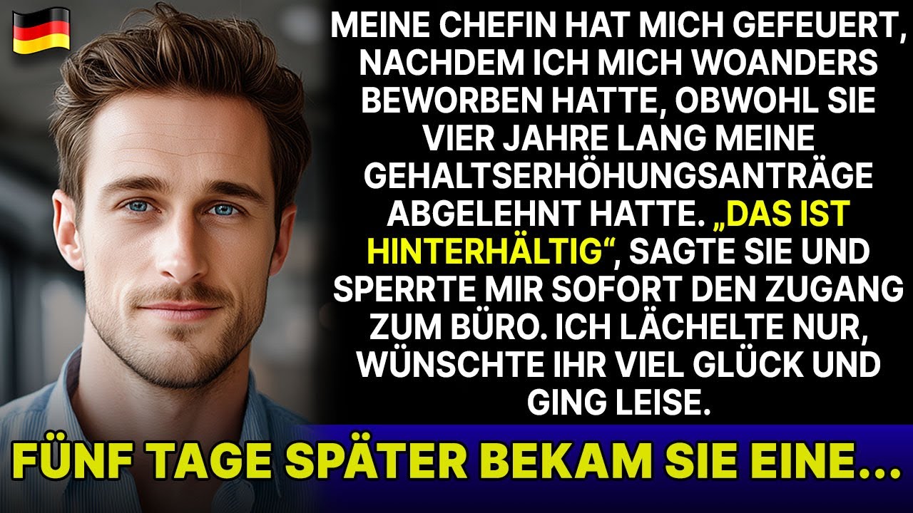 Chefin feuert mich wegen Jobsuche nach 4 Jahren ohne Gehaltserhöhung – sie war nicht vorbereitet...