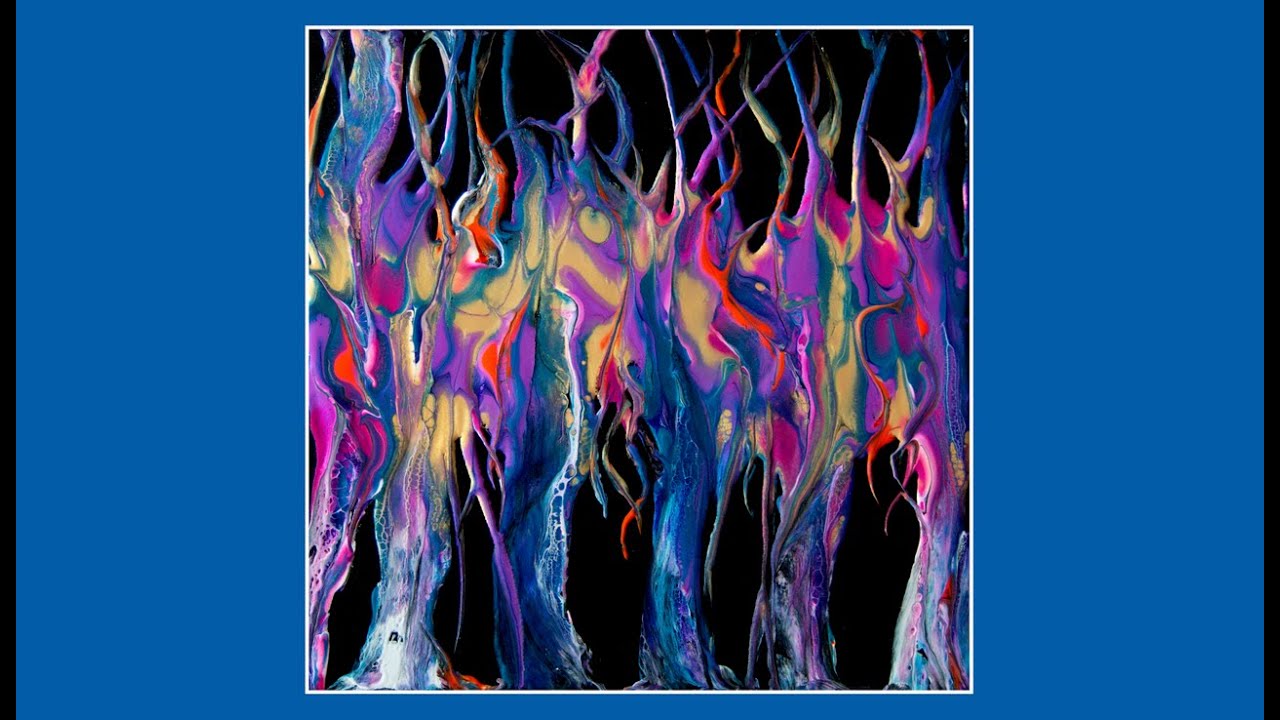 #8265 The Party Trees Swipe Contemporary Art Fluid Acrylics 9.10.2021 intuitive art