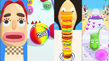Sandwich Runner - Ball Run 2048 - Burger Run - Juice Run - Gameplay for Android, IOS