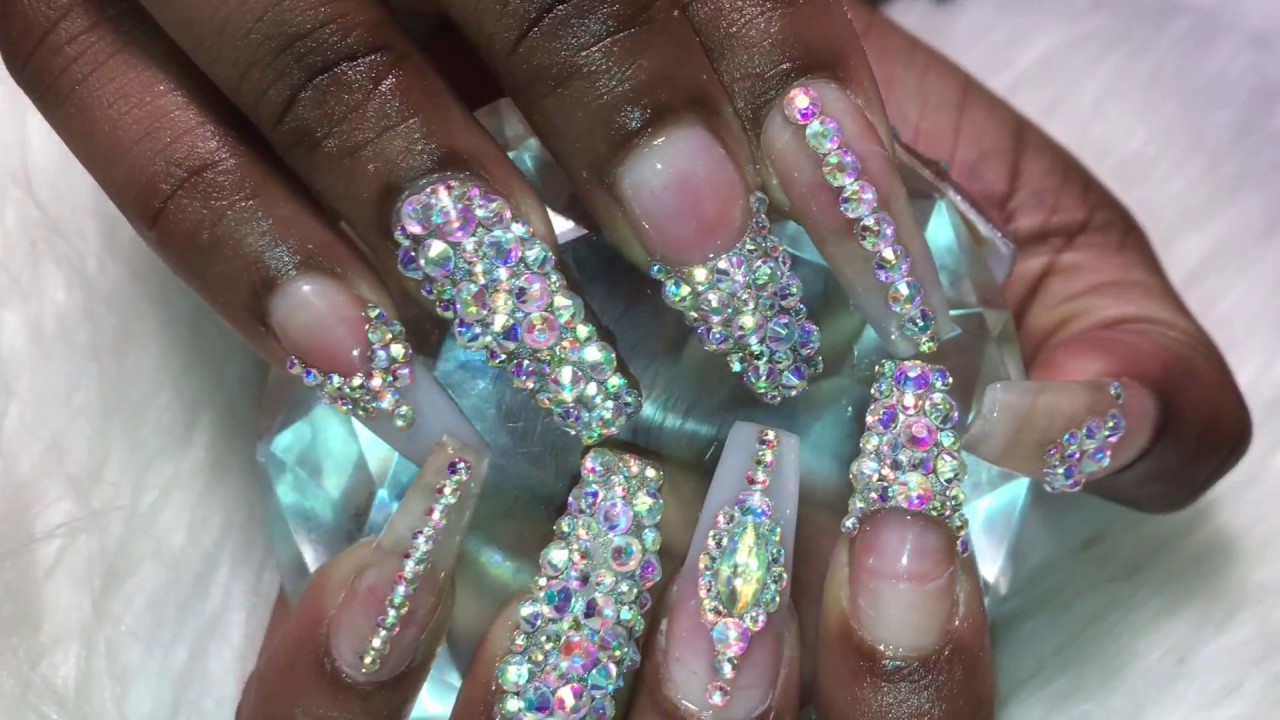 Acrylic Bling Nails - YouTube