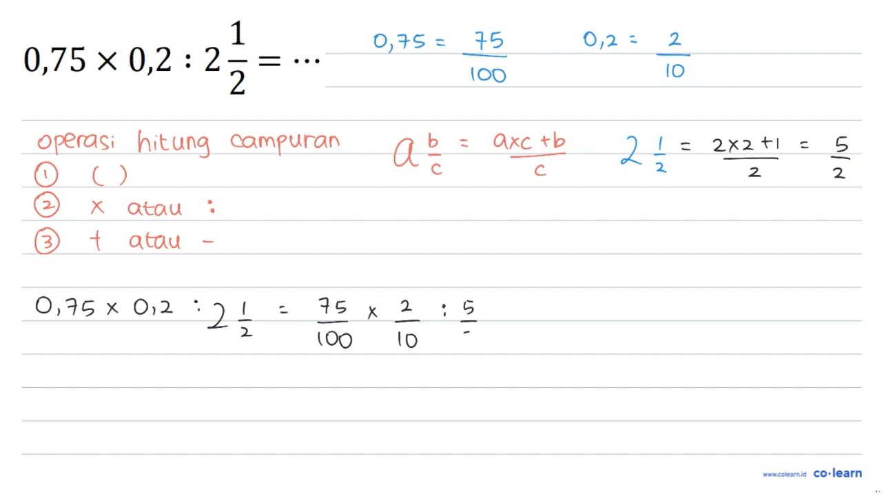 0,75 x 0,2: 2 (1)/(2)=.. - youtube