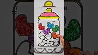 Learn Colors with Glitter Hearts ❤️💙💚 | Fun Color Learning for Kids | Toddler Learning #shorts