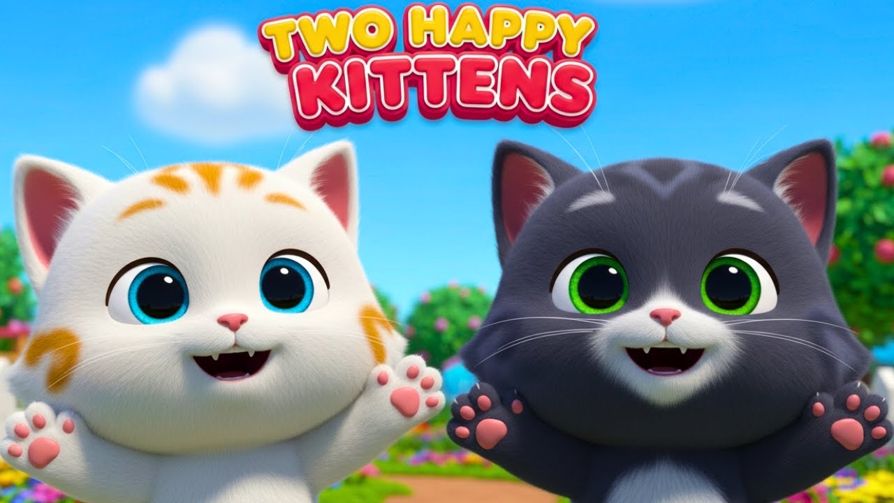 Two Happy Kittens 🐱🐱 | Cute Animal Song for Toddlers | Kids Songs in English