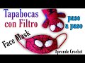 🕷Cubre bocas Tejido a Crochet  de Spiderman🕷SUBTITLE 🇺🇸