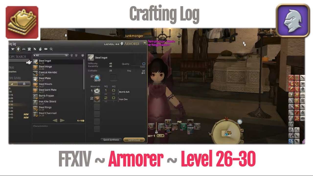 FFXIV Armorer Crafting Log Level 26-30 - A Realm Reborn