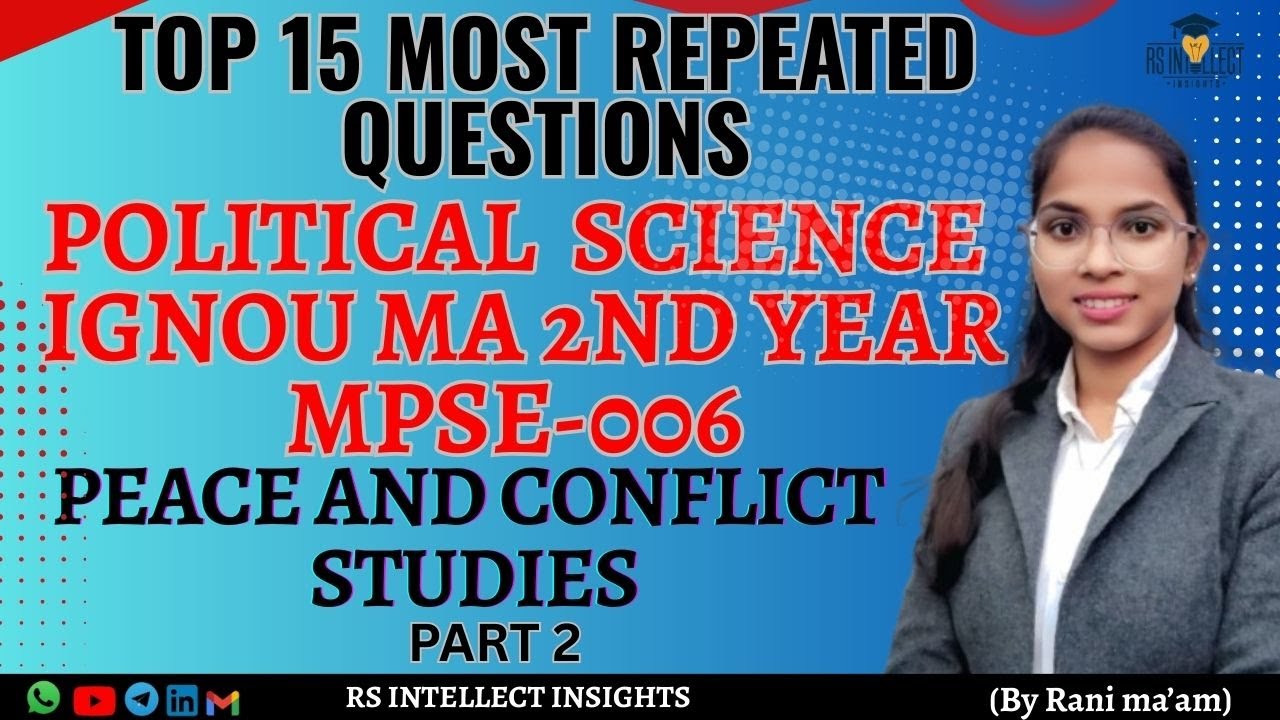 Подготовка к экзамену MPSE-006 | 15 самых важных вопросов | IGNOU MA | Рани Мам I Часть 2
